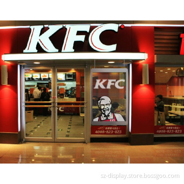 Financial institutions window advertising p16 transparent glass led display